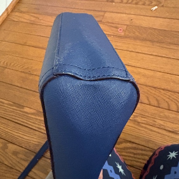 Lo & Sons Pearl Handbag, Blue/Navy Saffiano with Gold Hardware - Picture 11 of 15